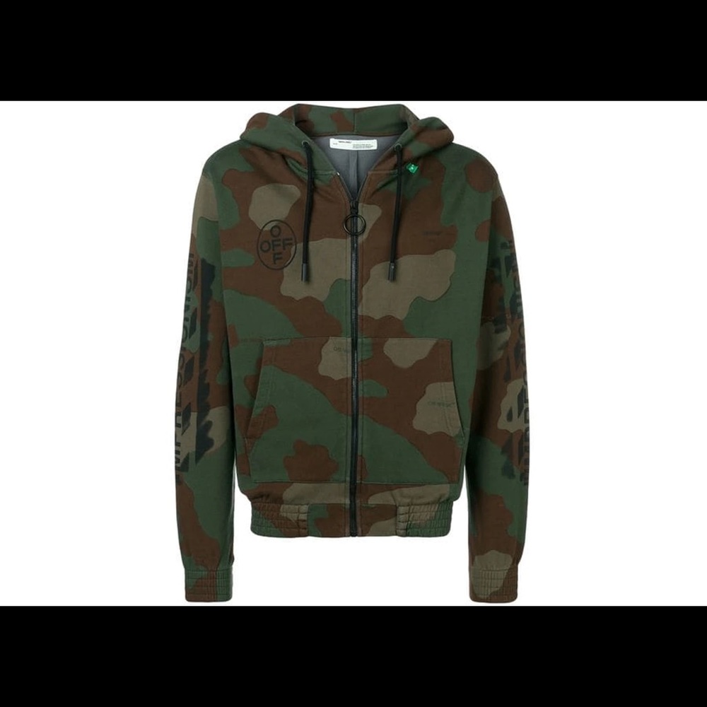 Off-white ss19 diagonal zip up hoodie